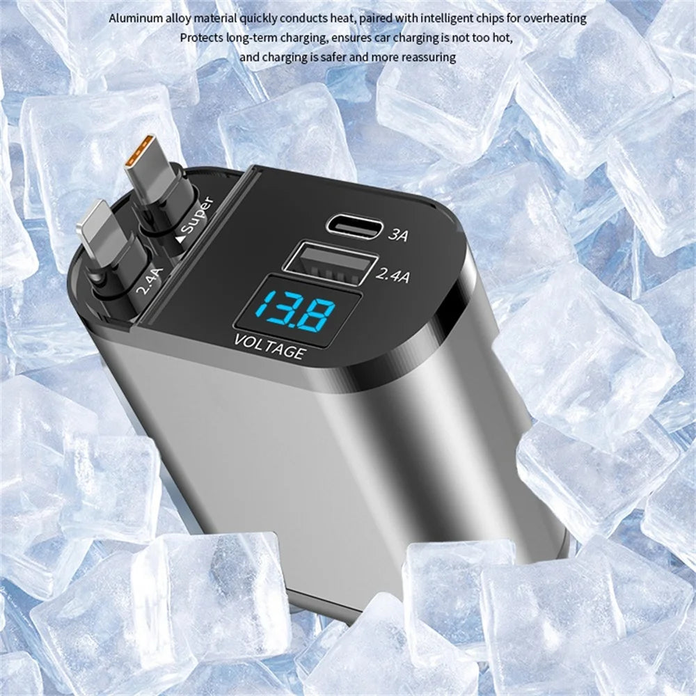 PowerFlex™ 4-in-1 Retractable Car Charger
