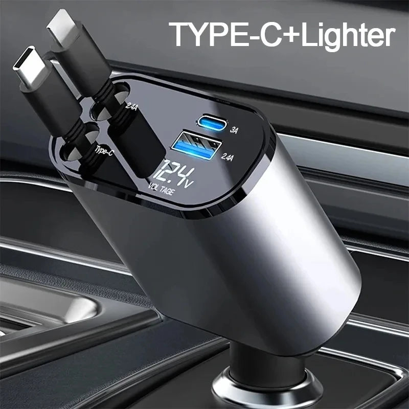 PowerFlex™ 4-in-1 Retractable Car Charger