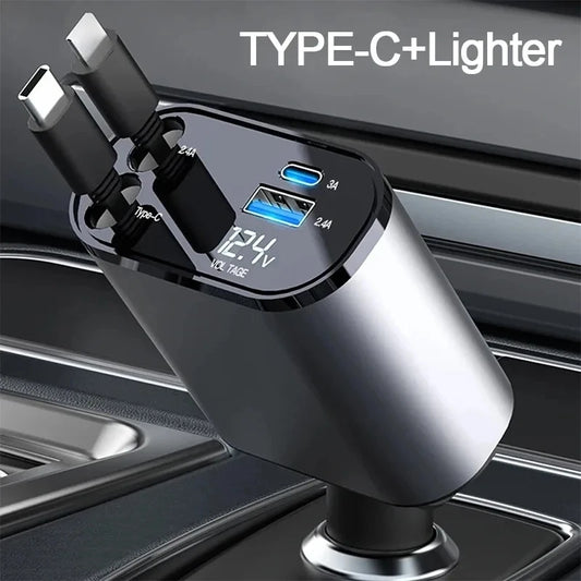 PowerFlex™ 4-in-1 Retractable Car Charger
