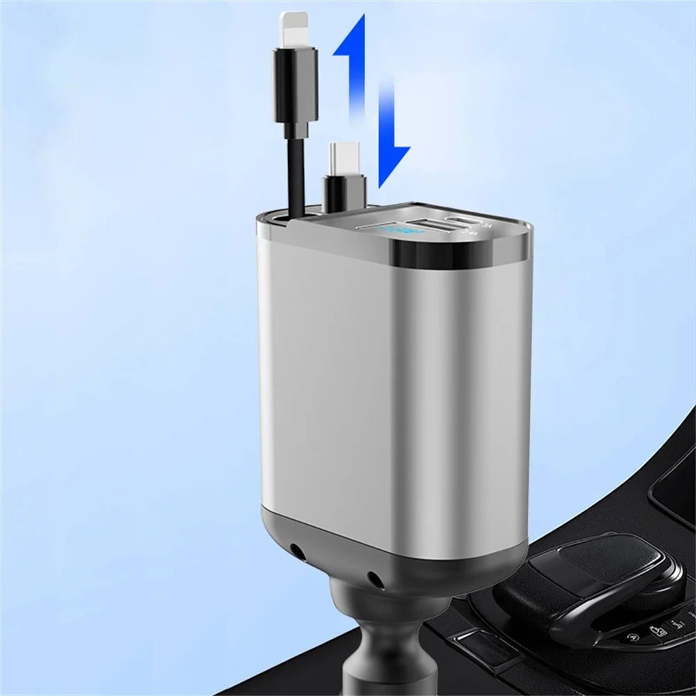 PowerFlex™ 4-in-1 Retractable Car Charger