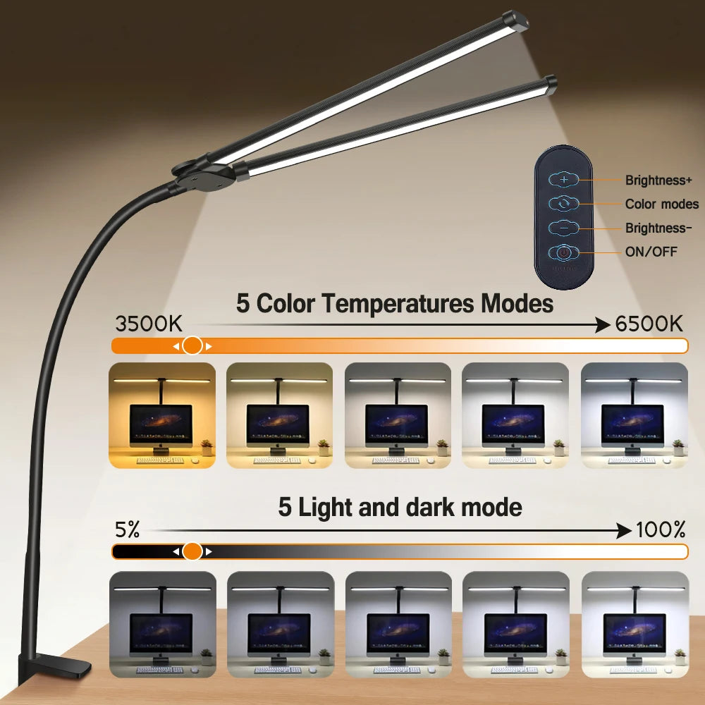 BrightDesk™ Double-Head LED Clip Lamp