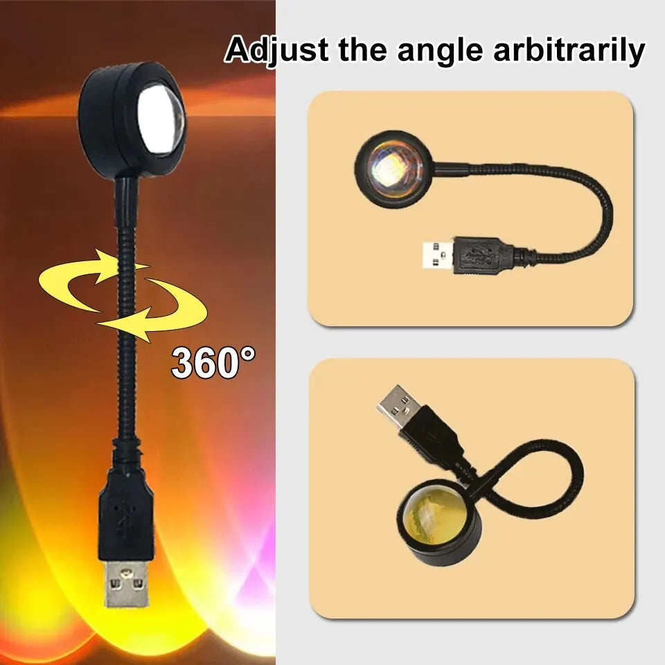 SunGlow™ USB LED Sunset Projection Lamp